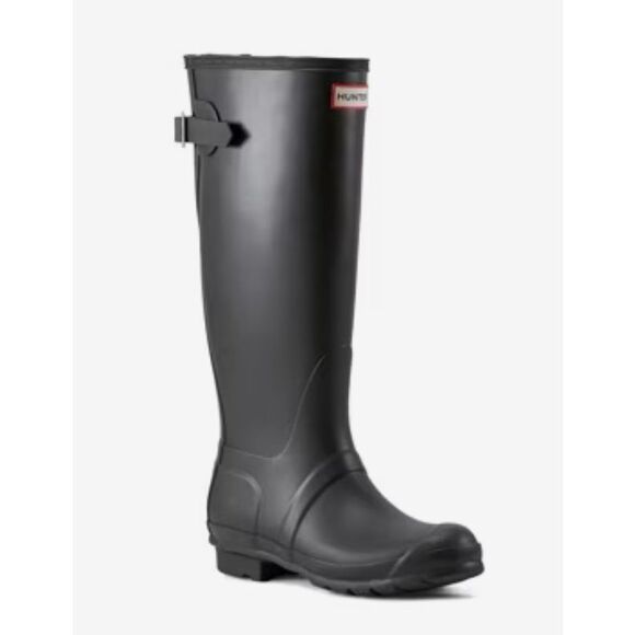 Hunter Boots Womens Original Tall Matte Black Waterproof Rain Boots Size 8 - Picture 1 of 8